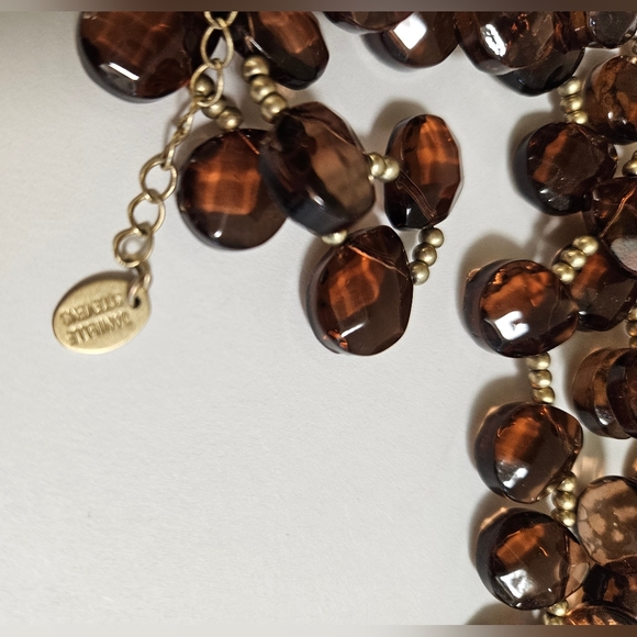 DANIELLE STEVENS GLASS TEARDROP BEADED TRIPLE STRAND NECKLACE - Picture 13 of 13